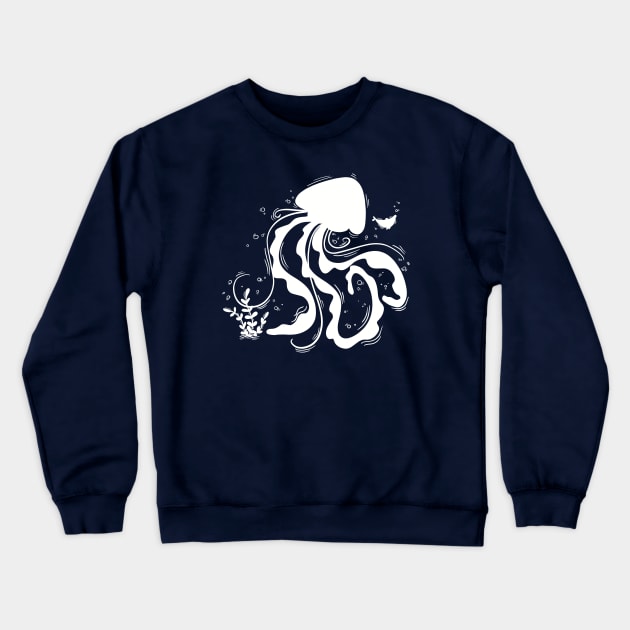 Jellyfish white drawing Crewneck Sweatshirt by Xatutik-Art